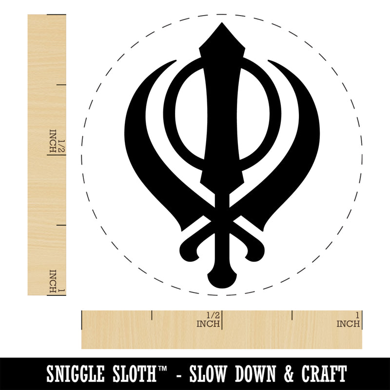 Sikh Khanda Indian Punjab Religious Symbol Self-Inking Rubber Stamp Ink Stamper for Stamping Crafting Planners