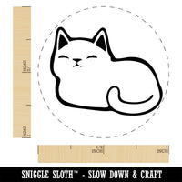 Sleepy Cat Loaf Self-Inking Rubber Stamp Ink Stamper for Stamping Crafting Planners