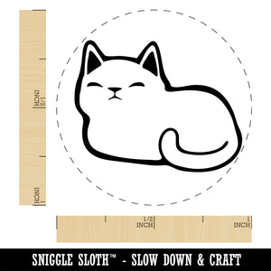 Sleepy Cat Loaf Self-Inking Rubber Stamp Ink Stamper for Stamping Crafting Planners