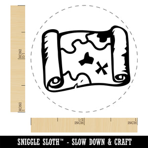 Treasure Map Scroll Pirate X Marks the Spot Self-Inking Rubber Stamp Ink Stamper for Stamping Crafting Planners