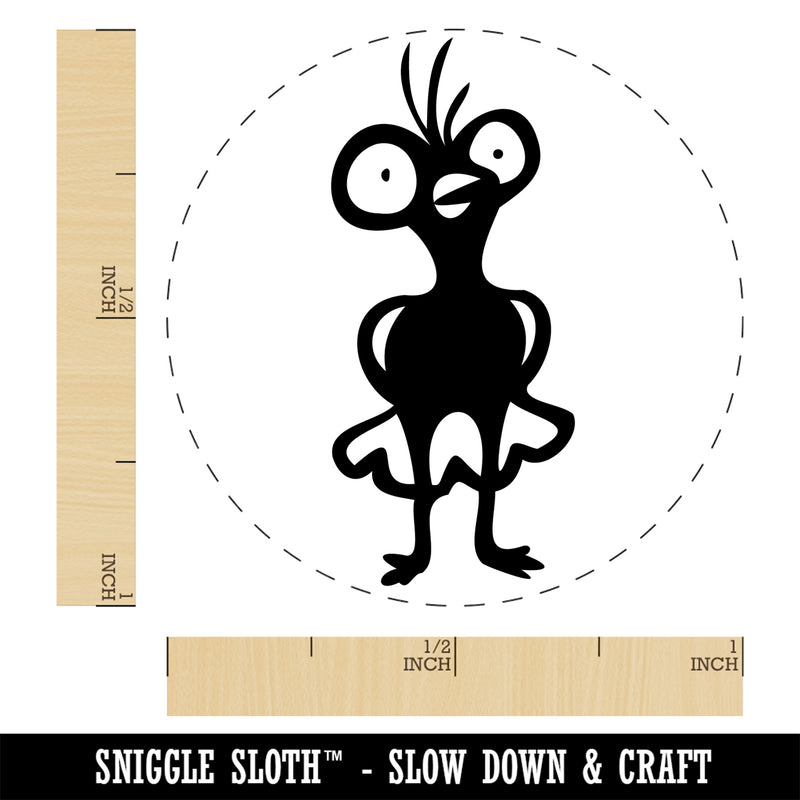 Weird Creepy Bug Eyed Bird Chicken Self-Inking Rubber Stamp Ink Stamper for Stamping Crafting Planners