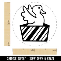 Duck in Gift Box Christmas Self-Inking Rubber Stamp Ink Stamper for Stamping Crafting Planners