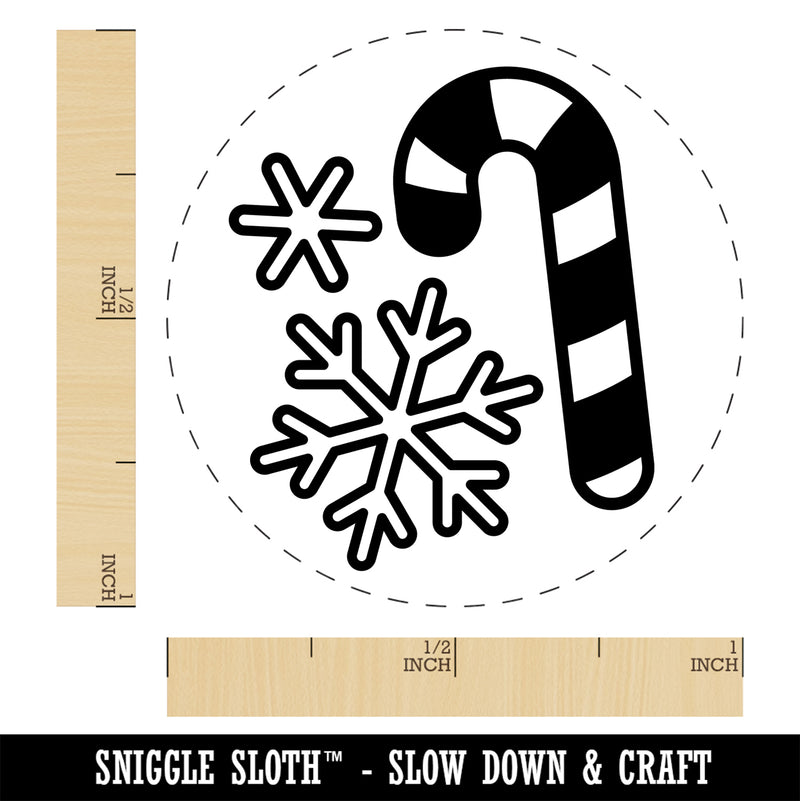 Holiday Christmas Candy Cane Snowflakes Self-Inking Rubber Stamp Ink Stamper for Stamping Crafting Planners