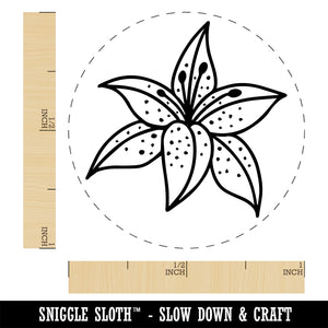 Pretty Tiger Lily Flower Self-Inking Rubber Stamp Ink Stamper for Stamping Crafting Planners