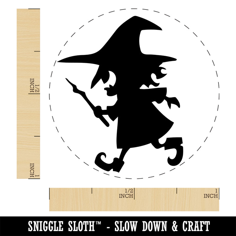 Mischievous Little Witch Wand Halloween Self-Inking Rubber Stamp Ink Stamper for Stamping Crafting Planners