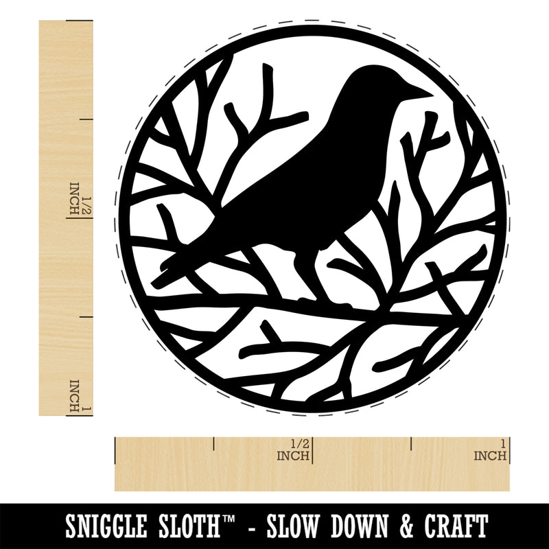 Crow Raven Branches Self-Inking Rubber Stamp Ink Stamper for Stamping Crafting Planners