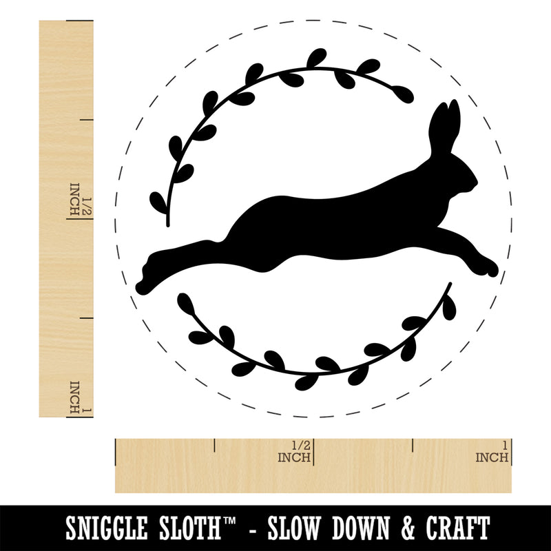 Leaping Jack Rabbit Silhouette Self-Inking Rubber Stamp Ink Stamper for Stamping Crafting Planners