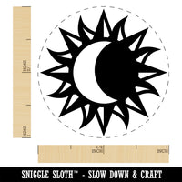 Solar Eclipse Sun Moon Self-Inking Rubber Stamp Ink Stamper for Stamping Crafting Planners