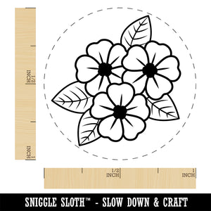 Violet Flowers Bouquet Self-Inking Rubber Stamp Ink Stamper for Stamping Crafting Planners