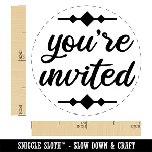 You're Invited Script Self-Inking Rubber Stamp Ink Stamper for Stamping Crafting Planners
