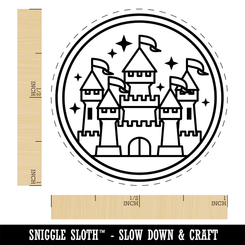 Magic Fairytale Castle Self-Inking Rubber Stamp Ink Stamper for Stamping Crafting Planners