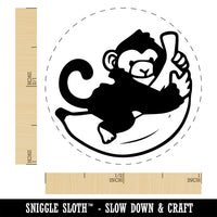 Baby Monkey Hugging Big Banana Self-Inking Rubber Stamp Ink Stamper for Stamping Crafting Planners