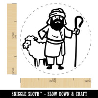 Biblical Shepherd Sheep Staff Crook Self-Inking Rubber Stamp Ink Stamper for Stamping Crafting Planners