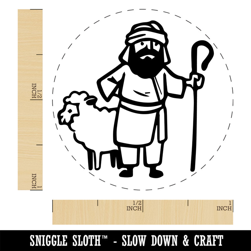 Biblical Shepherd Sheep Staff Crook Self-Inking Rubber Stamp Ink Stamper for Stamping Crafting Planners