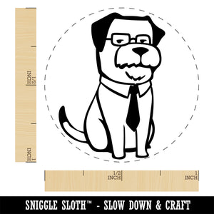 Business Dog Tie Glasses Self-Inking Rubber Stamp Ink Stamper for Stamping Crafting Planners