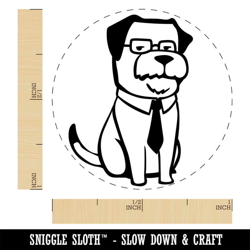 Business Dog Tie Glasses Self-Inking Rubber Stamp Ink Stamper for Stamping Crafting Planners