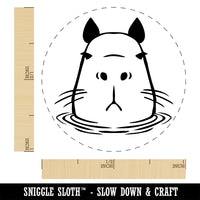 Capybara Sitting In Water Self-Inking Rubber Stamp Ink Stamper for Stamping Crafting Planners