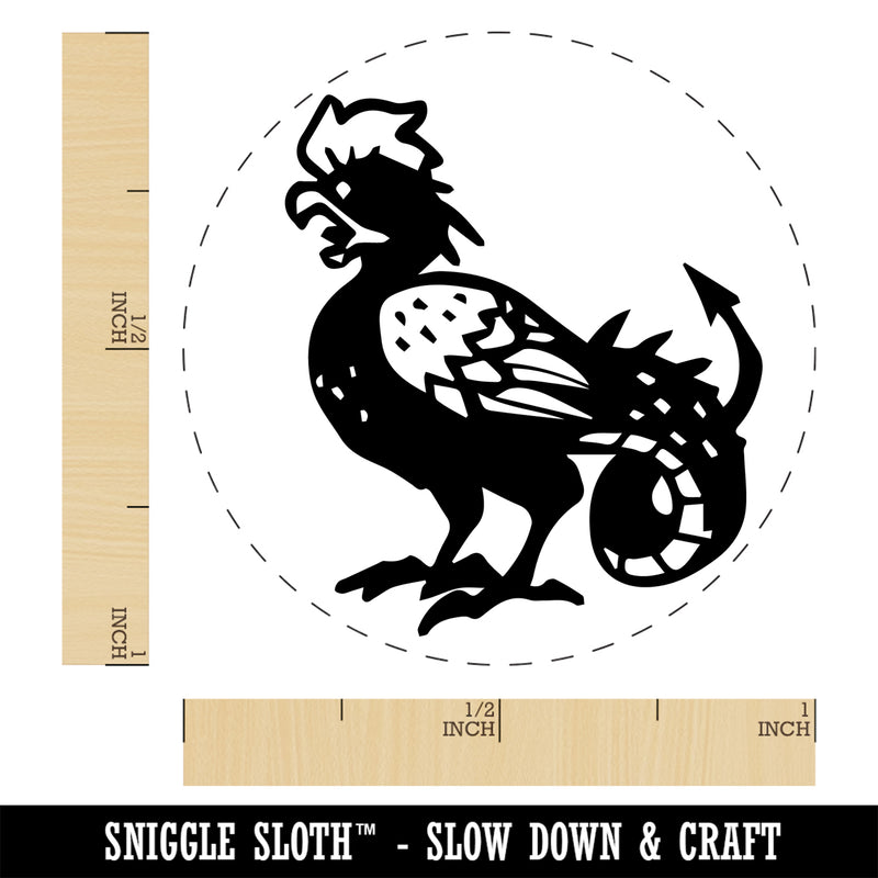 Cockatrice Mythical Monster Self-Inking Rubber Stamp Ink Stamper for Stamping Crafting Planners