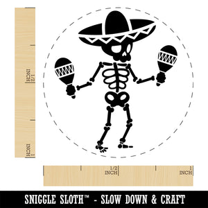 Day of Dead Skeleton with Sombrero and Maracas Self-Inking Rubber Stamp Ink Stamper for Stamping Crafting Planners