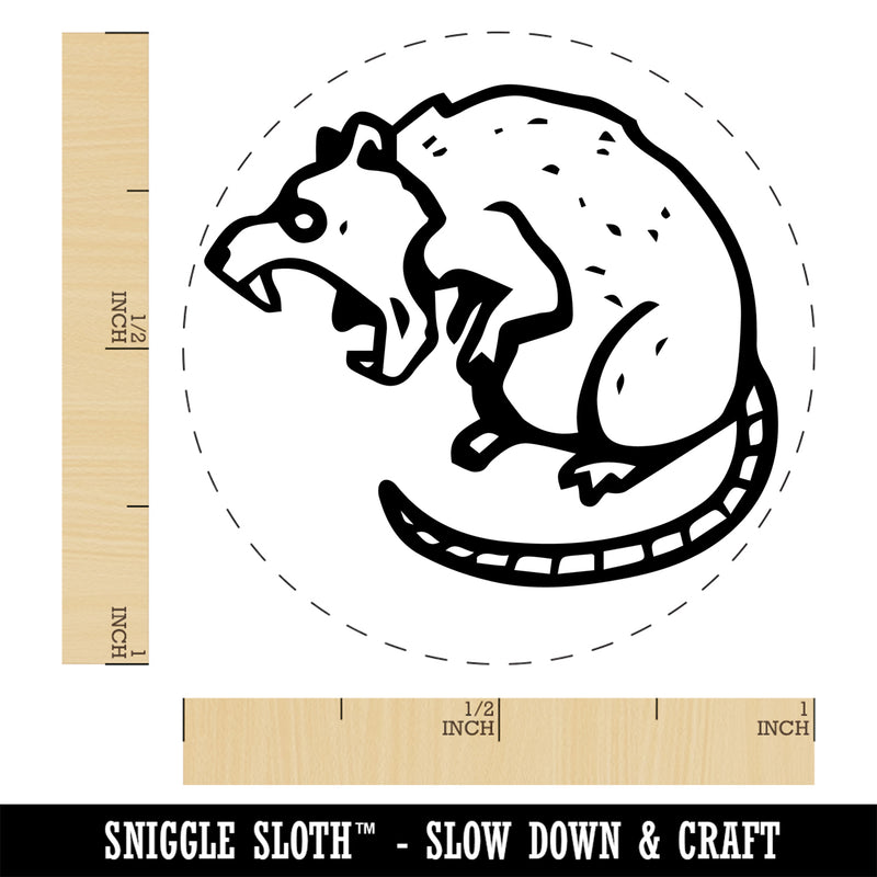 Ferocious Rat Rodent Snarling Self-Inking Rubber Stamp Ink Stamper for Stamping Crafting Planners