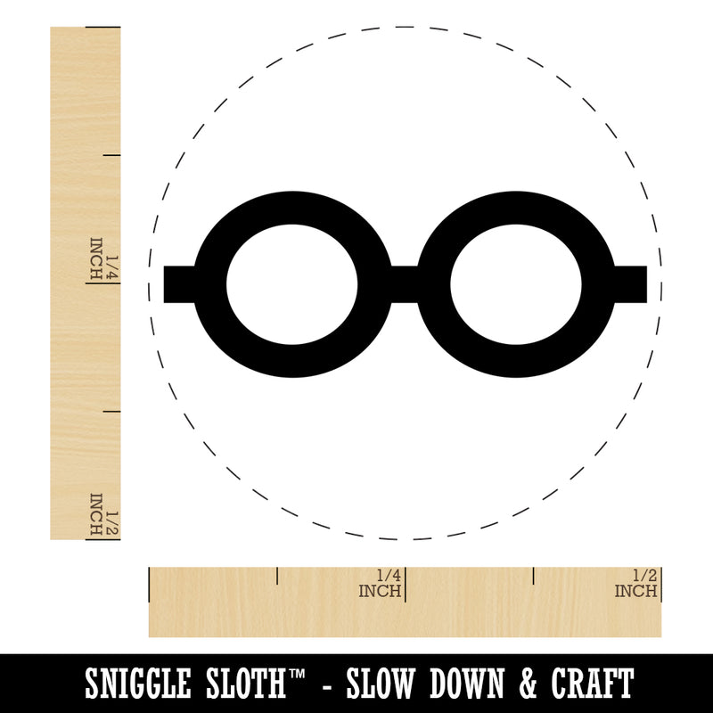 Round Glasses Self-Inking Rubber Stamp for Stamping Crafting Planners