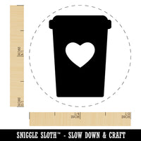 Coffee Cup Carafe with Heart Self-Inking Rubber Stamp for Stamping Crafting Planners