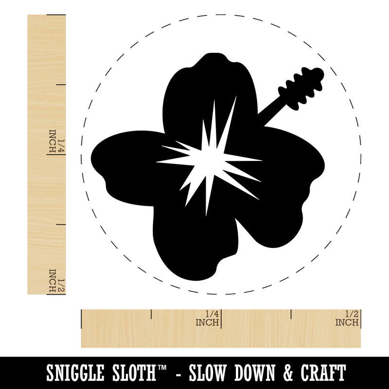 Hibiscus Hawaii Tropical Flower Self-Inking Rubber Stamp for Stamping Crafting Planners