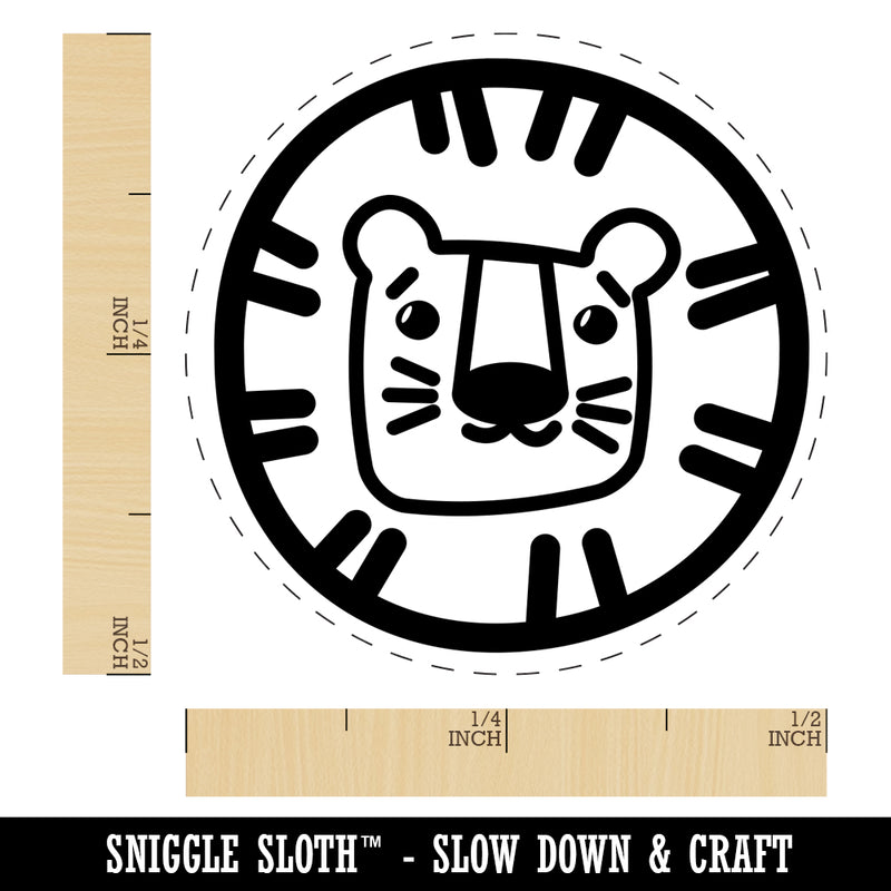 Lion Face Doodle Self-Inking Rubber Stamp for Stamping Crafting Planners