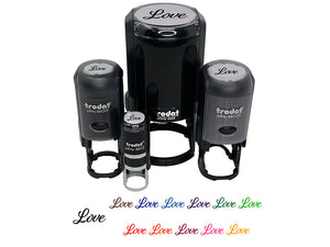 Love Cursive Text Self-Inking Rubber Stamp for Stamping Crafting Planners