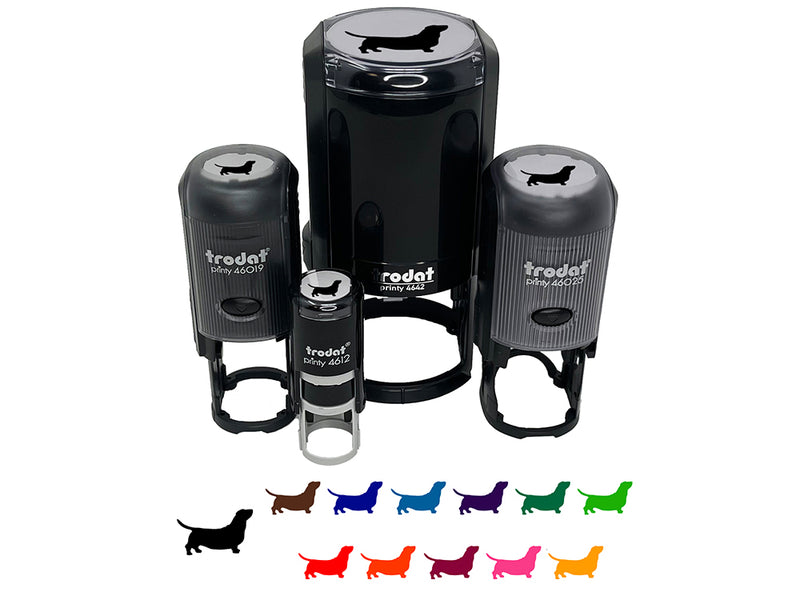 Basset Hound Dog Solid Self-Inking Rubber Stamp for Stamping Crafting Planners