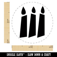 Birthday Candle Trio Solid Self-Inking Rubber Stamp for Stamping Crafting Planners