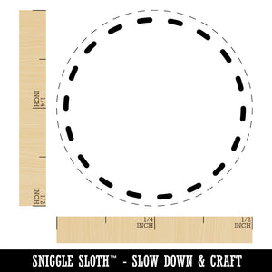 Dashed Circle Outline Self-Inking Rubber Stamp for Stamping Crafting Planners