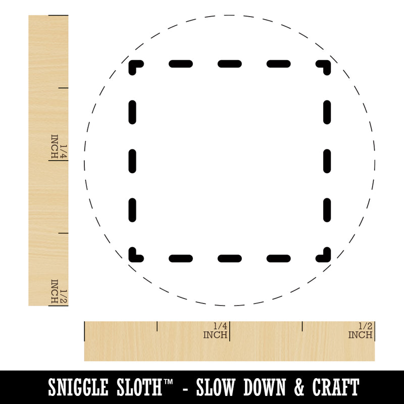 Dashed Square Outline Self-Inking Rubber Stamp for Stamping Crafting Planners