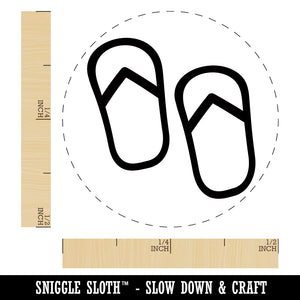 Flip Flops Summer Vacation Self-Inking Rubber Stamp for Stamping Crafting Planners