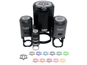 Lotus Flower Outline Self-Inking Rubber Stamp for Stamping Crafting Planners