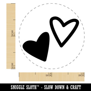 Pair of Hearts Love Self-Inking Rubber Stamp for Stamping Crafting Planners