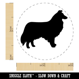 Rough Collie Dog Solid Self-Inking Rubber Stamp for Stamping Crafting Planners