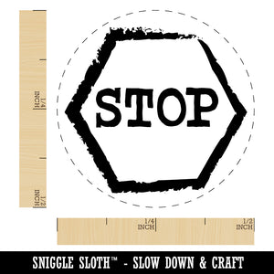 Stop Sign Sketch Self-Inking Rubber Stamp for Stamping Crafting Planners