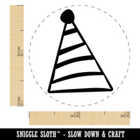 Striped Birthday Hat Self-Inking Rubber Stamp for Stamping Crafting Planners