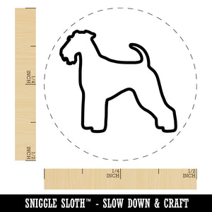 Airedale Terrier Bingley Waterside Dog Outline Self-Inking Rubber Stamp for Stamping Crafting Planners