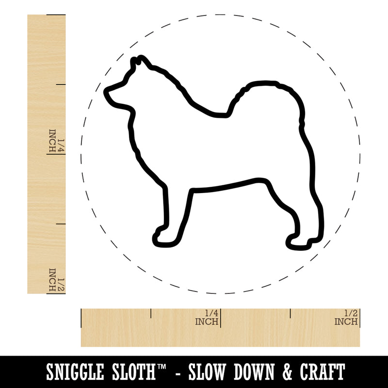 Alaskan Malamute Dog Outline Self-Inking Rubber Stamp for Stamping Crafting Planners