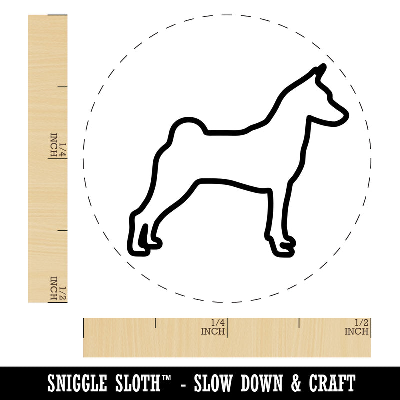 Basenji Dog Outline Self-Inking Rubber Stamp for Stamping Crafting Planners