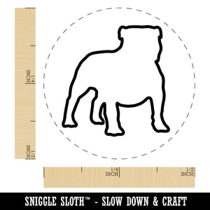Bulldog English British Dog Outline Self-Inking Rubber Stamp for Stamping Crafting Planners