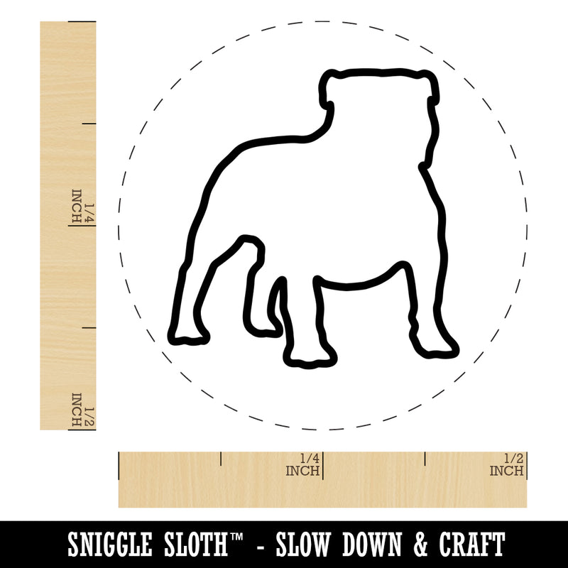 Bulldog English British Dog Outline Self-Inking Rubber Stamp for Stamping Crafting Planners