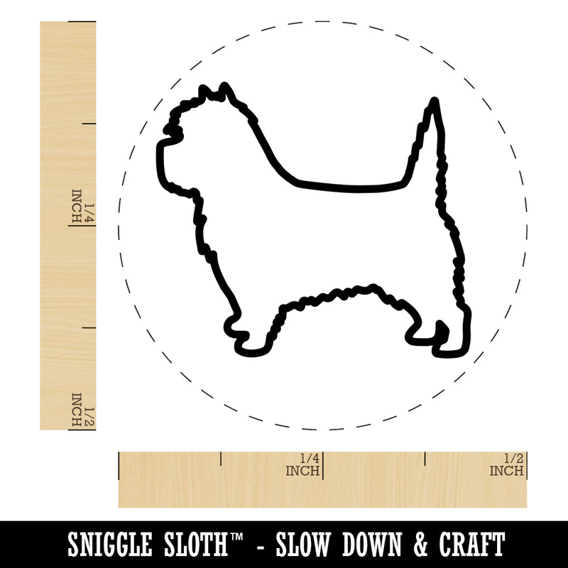 Cairn Terrier Dog Outline Self-Inking Rubber Stamp for Stamping Crafting Planners