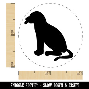 Dog Puppy Tongue Out Sitting Self-Inking Rubber Stamp for Stamping Crafting Planners