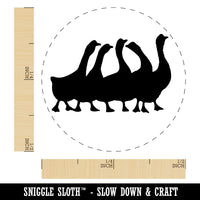 Geese Gaggle Goose Family Solid Self-Inking Rubber Stamp for Stamping Crafting Planners