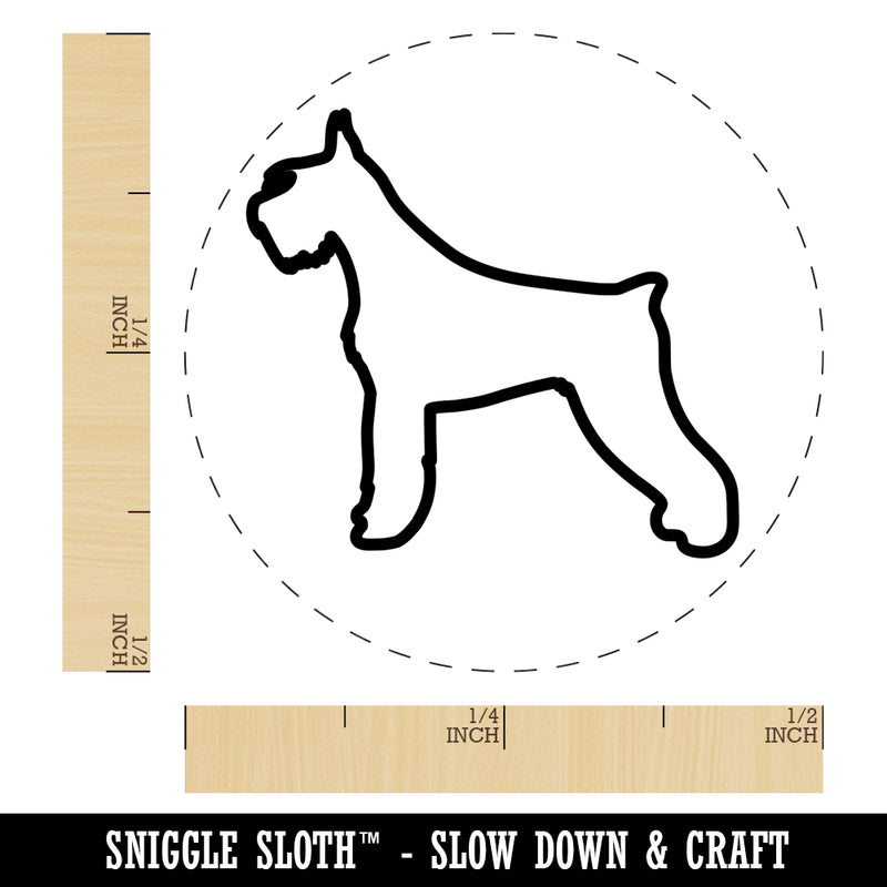 Giant Schnauzer Dog Outline Self-Inking Rubber Stamp for Stamping Crafting Planners