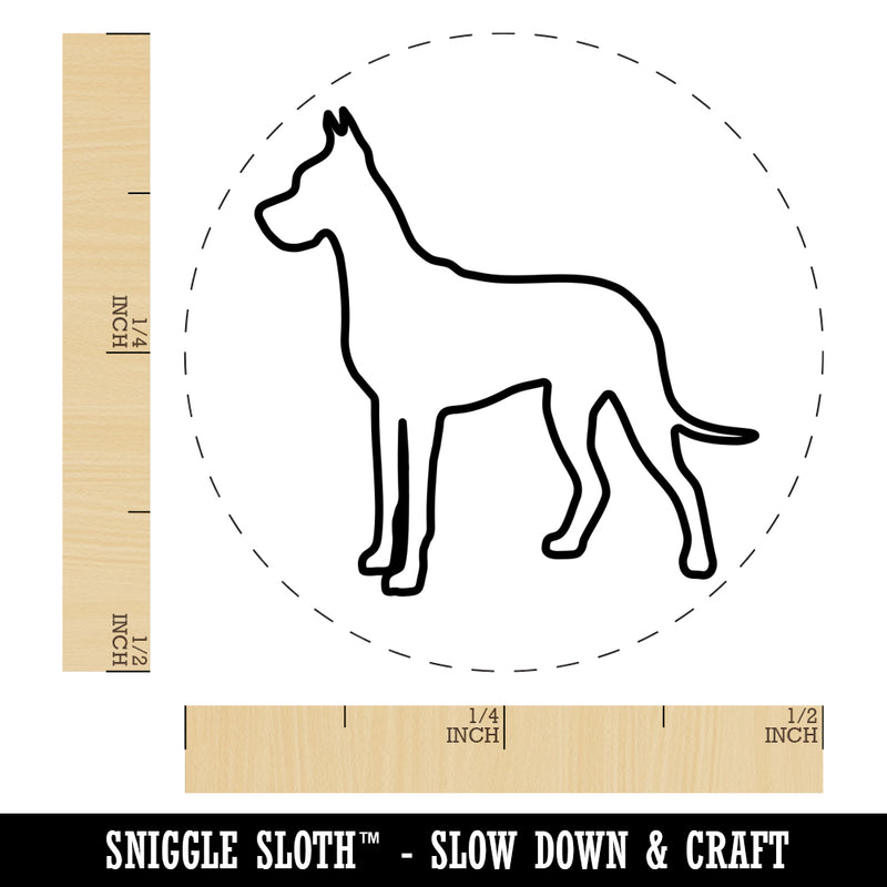 Great Dane Dog Outline Self-Inking Rubber Stamp for Stamping Crafting Planners