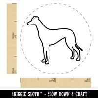 Greyhound Dog Outline Self-Inking Rubber Stamp for Stamping Crafting Planners